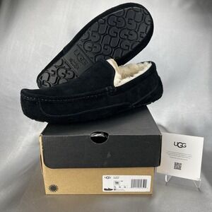 UGG Men's 11 Ascot Slipper | Black | 1101110-BLK | Comfort Slip-On Authentic New